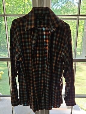 Brooks Brothers Brown and Blue Plaid Button-Down Shirt